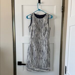 J. Crew Navy and White Sleeveless Mini Dress